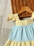 Vestido de Alça - Listras Amarelo/Azul/Rosa - Colorido - ID383 na internet