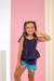 Conjunto blusa Peplum e alça ajustável - Estampa Animais - Azul - ID394 na internet