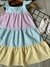 Vestido de Alça - Listras Azul/Rosa/Amarelo - Colorido - ID384 - comprar online