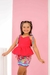 Conjunto blusa peplum e alça ajustável - Estampa Jardim - Coral - ID395 na internet