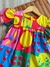 Vestido de Manga Dupla - Estampa Limão - Colorido - ID400 - comprar online