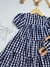 Vestido de Manga - Xadrez - Preto e branco - ID494 - Bertoldo Kids Moda Infantil