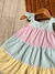 Vestido de Alça - Listras Azul/Rosa/Amarelo - Colorido - ID384 - Bertoldo Kids Moda Infantil
