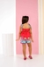 Conjunto blusa peplum e alça ajustável - Estampa Jardim - Coral - ID395 - comprar online