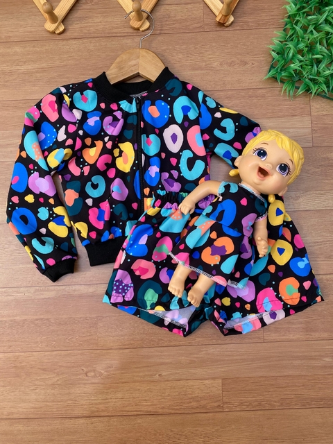 Conjunto Bomber - Oncinha colorida - Colorido - ID487