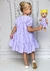 Vestido de Manga - Xadrez - Lilas - ID na internet