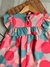 Vestido de Manga _ vermelho e verde - babado - Colorido - ID412 - Bertoldo Kids Moda Infantil