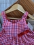 Vestido de Alça - Estampa Xadrez - Natal - Vermelho - ID 423 - Bertoldo Kids Moda Infantil
