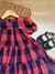 Vestido de Manga - Xadrez - vermelho - ID484 - loja online