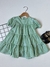 Vestido de Manga - Xadrez - Verde / Branco - ID491