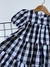 Vestido de Manga - Xadrez - Preto e branco - ID494
