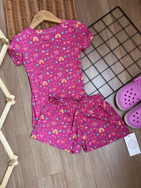 Conjunto conforto - Arco iris - rosa - ID505