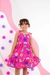 Vestido de Alça - Estampa Abelha - Rosa- ID382