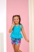 Conjunto blusa peplum e alça Ajustável - Estampa Flor - Azul - ID396