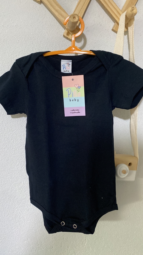 Body Preto Manga Curta