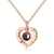 Huitan Trendy Projection Women Colar 100 Language “I Love You” Melhor Presen - loja online