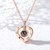 Huitan Trendy Projection Women Colar 100 Language “I Love You” Melhor Presen - loja online