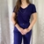 Blusa Manga Curta Azul Marino NOVA 44 R$30 na internet