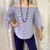 Imagem do Blusa Listrada Ombro Ombro 46 R$30