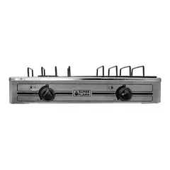 PARRILLA 2 QUEMADORES DE GAS SUPER FLAMA ACERO INOXIDABLE 2Q-TA