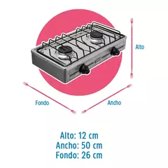 PARRILLA 2 QUEMADORES DE GAS SUPER FLAMA ACERO INOXIDABLE 2Q-TA - CM | Ahorita lo Pides, Ahorita lo Recibe