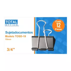 Sujetadocumentos 3/4 19 mm piezas Total Office