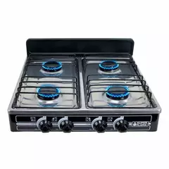 Parrilla de 4 quemadores SUPER FLAMA con cubierta de acero 4Q-CA