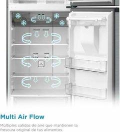 Midea Refrigerador Top Mount Smart Sensor Bru Steel 15 Pies Cúbicos