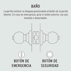 Imagen de CERRADURA TIPO ESFERA CILINDRICO BAÑO CROMO HERMEX