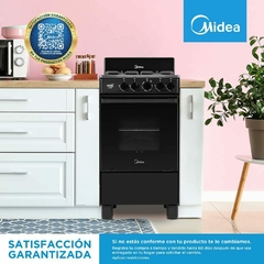 Estufa de piso 4 quemadores Midea en color Negro - CM | Ahorita lo Pides, Ahorita lo Recibe