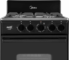 Estufa de piso 4 quemadores Midea en color Negro - tienda en línea