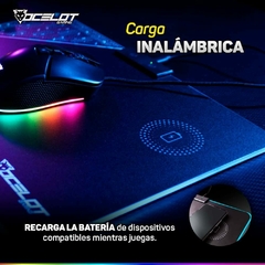 OCELOT MOUSE PAD RIGIDO TIPO RGB, CARGA INALAMBRICA PARA SMARTPHONES, CONEXIN MEDIANTE USB PLUG AND PLAY
