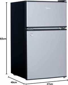 Imagen de Midea Frigobar Dos Puertas 3.1 Pies Cúbicos / 88 L Lake Silver