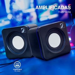 Imagen de Green Leaf 18-9152BL Bocina Multimedia Usb con 3X2W Rms/50 Pmpo, Color Negro con Azul