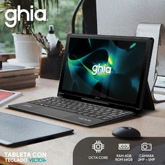 Imagen de Tablet GHIA Pantalla De 10 Pulgadas, Teclado, Procesador A523 OCTACORE, 4GB/64GB. Android 13. Negro