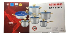 BATERIA ANABELLA ROYAL HAUS DE COCINA ACERO INOXIDABLE 12 PZAS