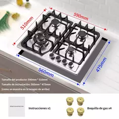 Imagen de Parrilla A Gas Acero Inoxidable 4 Quemadores NOVA Steel 60-B