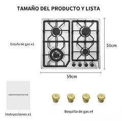 Parrilla A Gas Acero Inoxidable 4 Quemadores NOVA Steel 60-B en internet