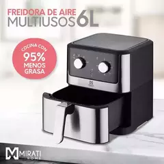 Imagen de Freidora de aire digital 6L multifuncional 1500w Mirati color negro y plateado