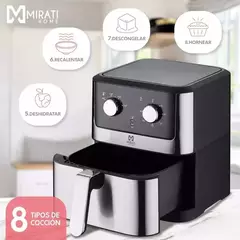 Freidora de aire digital 6L multifuncional 1500w Mirati color negro y plateado - tienda en línea