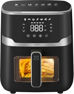 Freidora de aire digital Mirati. 5 litros, 1350 Watts, 8 funciones, temperatura 80°-200°, Diseño con ventana. Modelo MFA11.