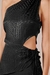 Vestido 1 Ombro Cetim Zebrado
