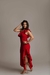 Vestido Com Babado Vermelho