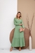 Vestido Longo Feminino Elegante Manga Longa Moda Comportada na internet