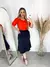Saia Midi com bolso e fenda frontal (Preto) - loja online