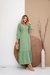 Vestido Longo Feminino Elegante Manga Longa Moda Comportada na internet