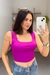Cropped Feminino Sem Manga Canelado com Bojo - comprar online