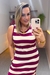 Vestido Feminino Longo Regata Listrado de Malha com Bolso - loja online