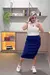 Saia Midi Feminina de Tricô com Fenda Lateral - Bellalu Moda Feminina
