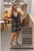 Vestido Feminino Curto de Alça e Bojo em Lurex Preto com Prata na internet
